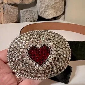 bebe | Accessories | Bebe Vintage Rhinestone Heart Western 